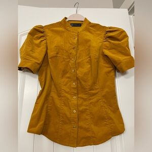 NY & C Mustard Button-Up Women's Top